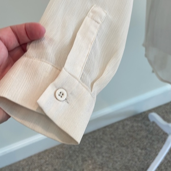 Kirra Cream Color Button Up with Open Shoulders. - Picture 4 of 11
